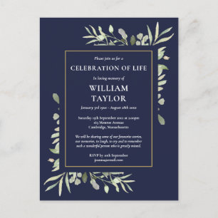 Invitación de Celebración de Vida Verde Marino