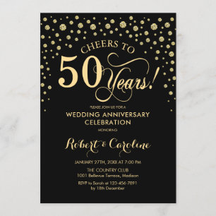 Invitación de Celebración del 50 Aniversario Gold 