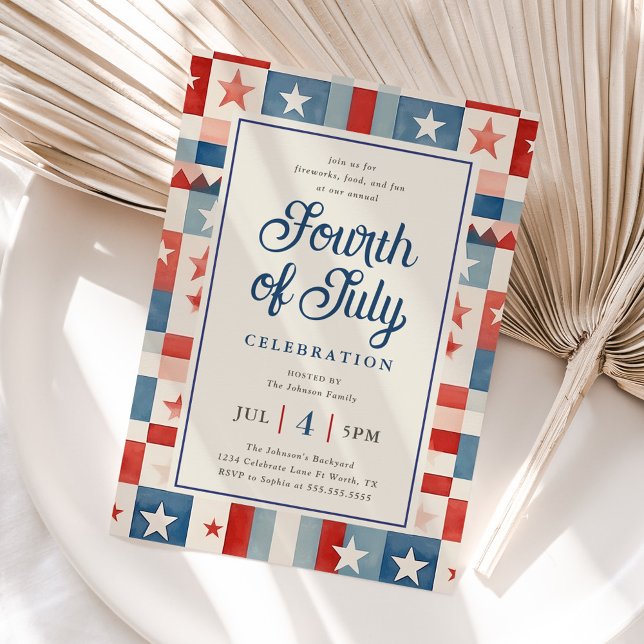Invitación de Celebración del Cuatro de Julio Rúst (Subido por el creador)