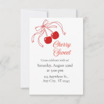 Invitación de Celebración Dulce de Cereza 🍒