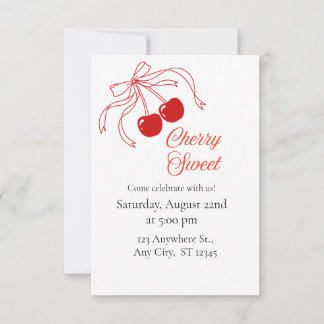 Invitación de Celebración Dulce de Cereza 🍒