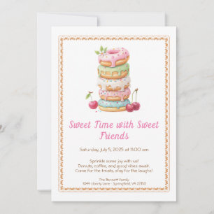 Invitación de Celebración Dulce – Fiesta de Donuts