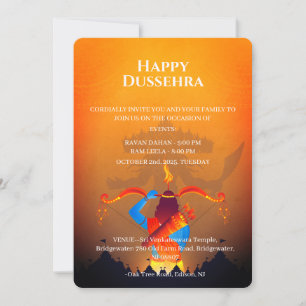 Invitación de Celebración Feliz de Dussehra