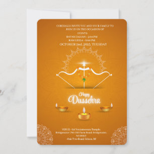 Invitación de Celebración Feliz Dussehra