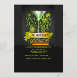 Invitación de celebración irlandesa afortunada