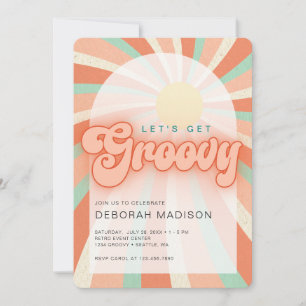 Invitación de celebración naranja Groovy