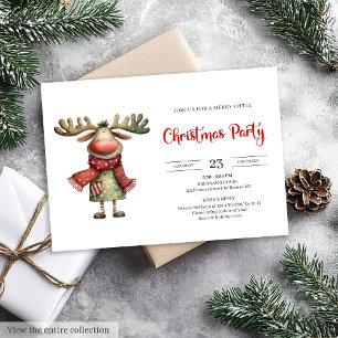 Invitación de Celebración para Niños con Reno Acua