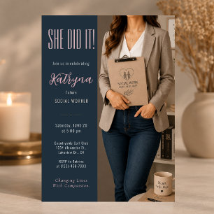 Invitación de Celebración para Trabajadora Social
