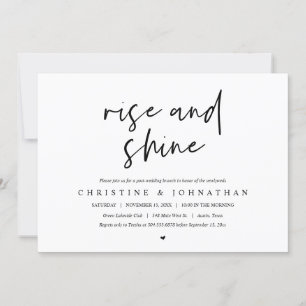 Invitación de celebración post boda Rise and Shine