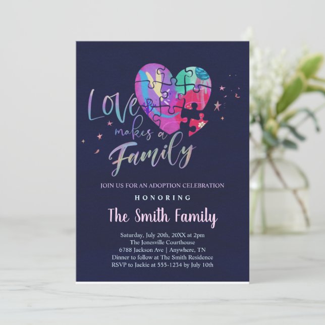 Invitación de Celebración / Shower de Adopción (Anverso de pie)