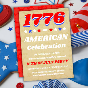 Invitación de Celebración Vintage Americana 1776