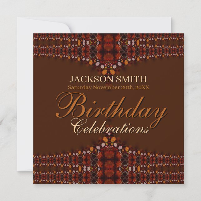 Invitación de celebraciones de cumpleaños con enca (Anverso)