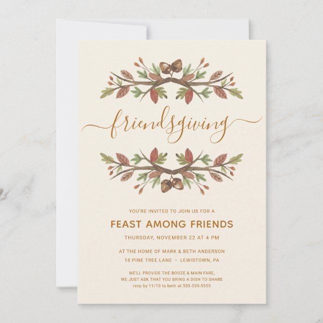 INVITACIÓN DE CENA AMABLE | AGRADECIMIENTO (Anverso)