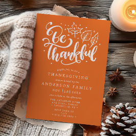 Invitación de cena de Acción de Gracias con guión