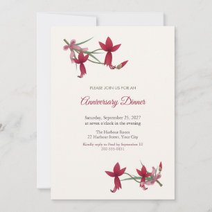 Invitación de cena de aniversario Crimson Sprekeli