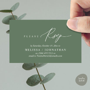 Invitación de cena de boda con RSVP Romántica mode