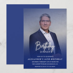 Invitación de cena de cumpleaños 66 cumpleaños Fot