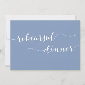 Invitación de cena de ensayo de boda en azul polvo