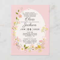 invitación de cena de ensayo de tarjeta postal flo