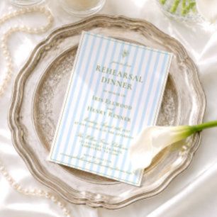 Invitación de cena de ensayo elegante verde y azul