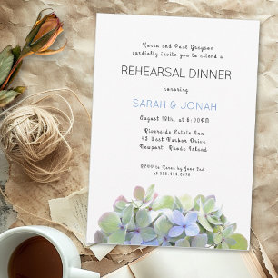 Invitación de Cena de Ensayo Floral Verde Bonito O
