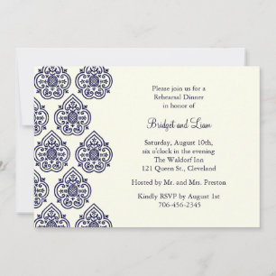 Invitación de cena de ensayo Vintage Damask