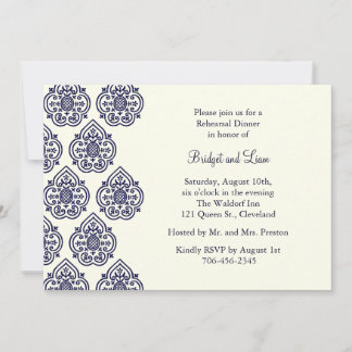 Invitación de cena de ensayo Vintage Damask