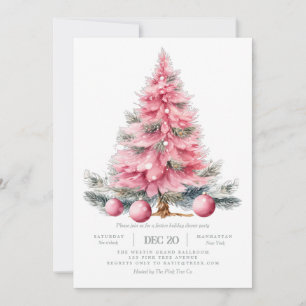 Invitación de cena navideña clásica de árbol de Na