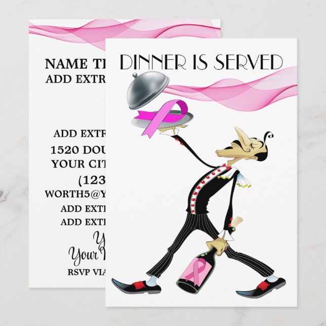 Invitación de Cena/Reunión Única Versión 5 (Anverso / Reverso)