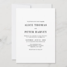 Invitación de Ceremonia de Boda con Monograma Simp