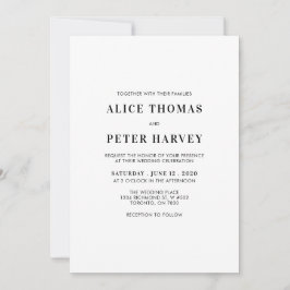 Invitación de Ceremonia de Boda con Monograma Simp