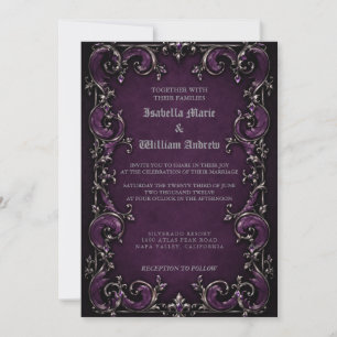 Invitación de ceremonia de boda de Halloween gótic