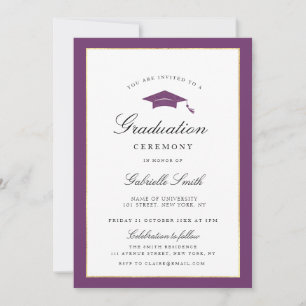 invitación de ceremonia de graduación con borde mo