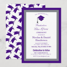 Invitación de ceremonia de graduación con gorras m