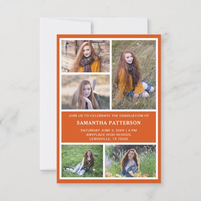 Invitación de Ceremonia de Graduación de Colaje de (Anverso)