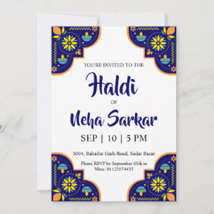 invitación de ceremonia de haldi