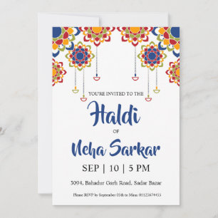 invitación de ceremonia de haldi