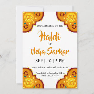 invitación de ceremonia de haldi