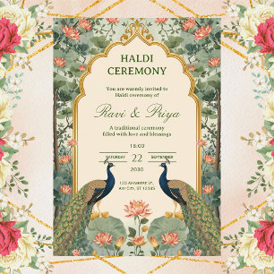 Invitación de Ceremonia de Haldi India de Lujo Pic