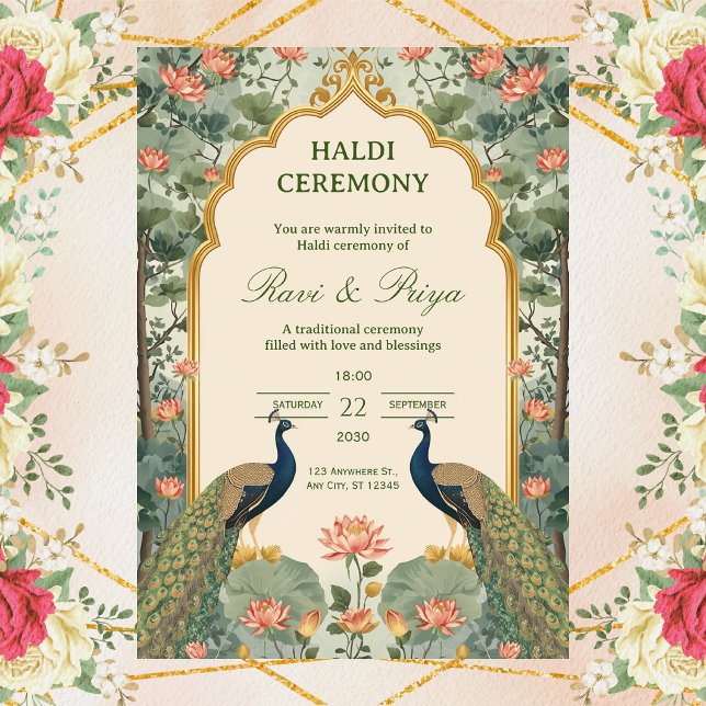 Invitación de Ceremonia de Haldi India de Lujo Pic (Subido por el creador)