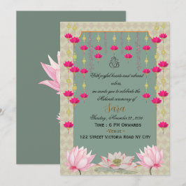  Invitación de ceremonia de Mehendi para boda indi
