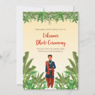 Invitación de ceremonia Dhoti de niño Pancha Kattu