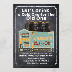 Invitación de cerveza en pizarra
