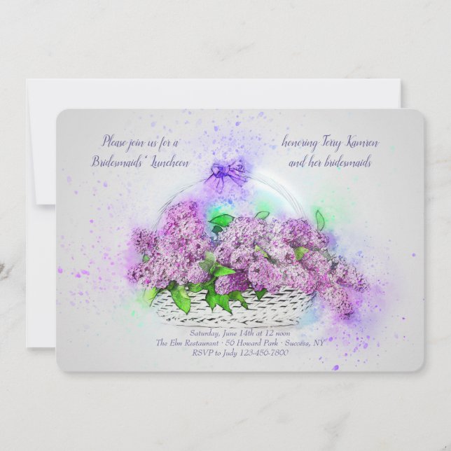 Invitación de Cesta de Lilas (Anverso)