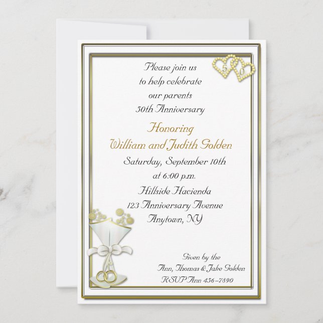 Invitación de Champagne para el 50 Aniversario (Anverso)