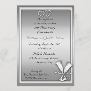 Invitación de champán del 25 aniversario