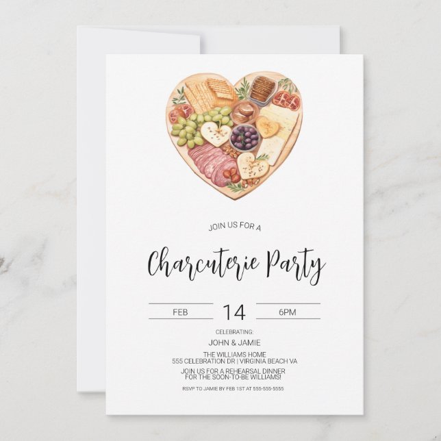 Invitación de Charcutería, Despedida de Soltera, S (Anverso)