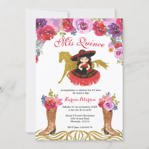 Invitación de Charra Quinceanera de arranque mexic