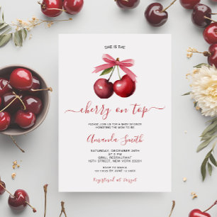 Invitación de Cherry On Top Baby Shower