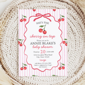Invitación de Cherry On Top Baby Shower